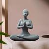Yoga Girl Figurine Meditating Statue Cute for Patio Outdoor Home Style A