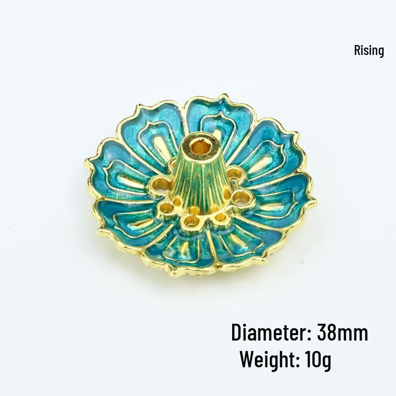 Lotus Alloy Multi-Hole Incense Holder and Burner Tray - Ornamental Incense Diffuser for Sticks