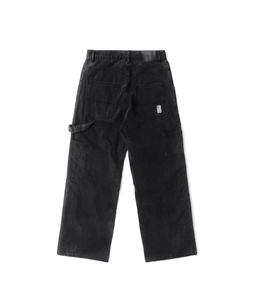 QT8 GARMENTS Lb Washed Oxford Carpenter Pants (Black)