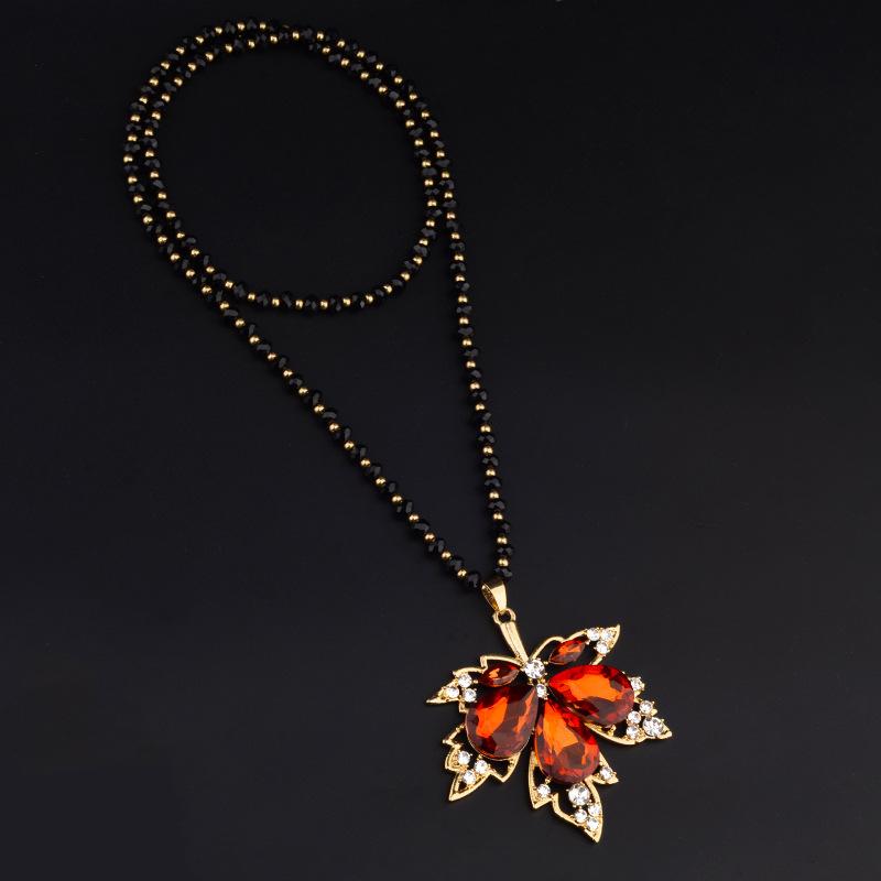 Crystal minimalist maple leaf pendant
