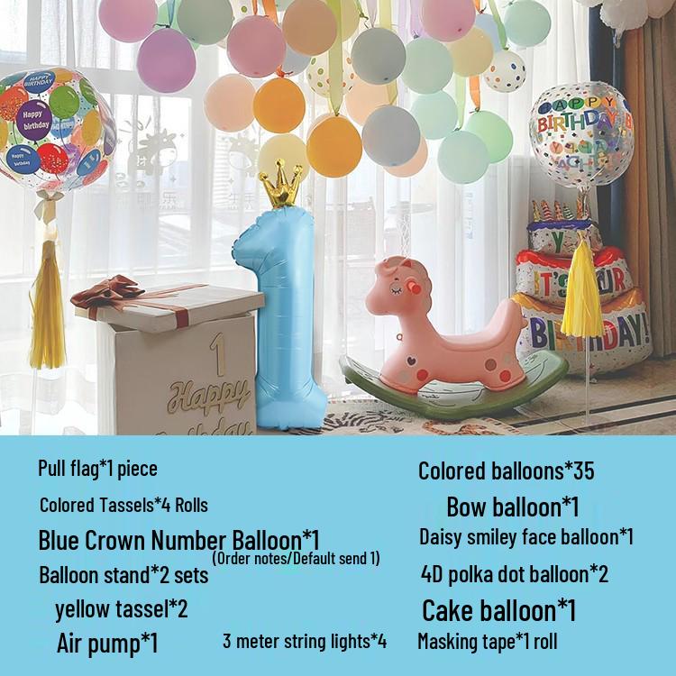 Erster Geburtstag Ballon Dekorationsset für Jungen und Mädchen