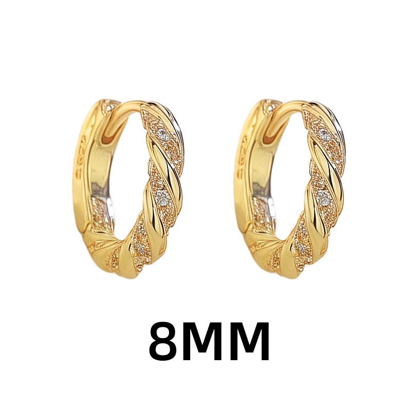 Flash Drill Ear Buckle, Simple Temperament Winding Loop Earrings