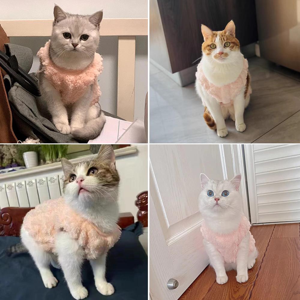 Weiche Fleece-Katzenkleidung, warmer Hundepullover für den Winter, für kleine und mittelgroße Hunde, Katzen, Weste, Bekleidung, Welpen, Kätzchen, Jacke, Mopsmantel, Haustier-Outfits