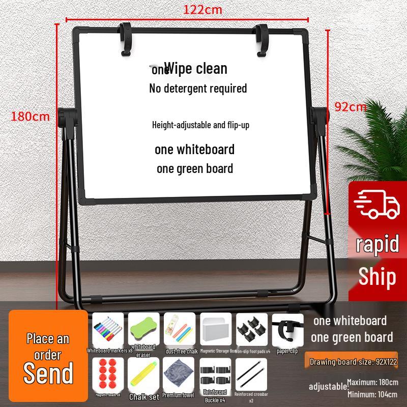 Foldable Double-Sided Magnetic Whiteboard with Mobile Stand for Home, Children's Teaching, and Conferences