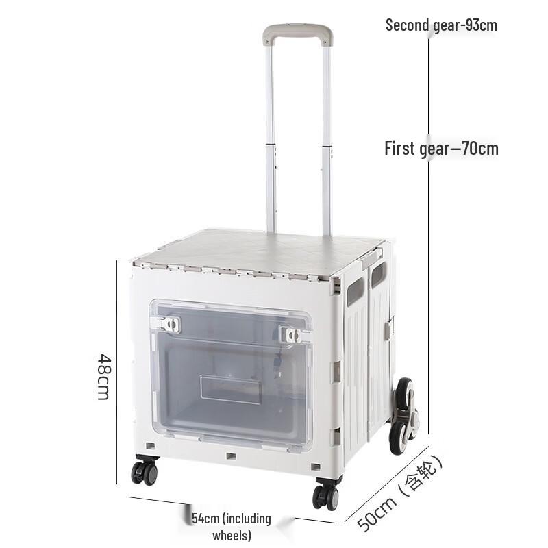 Handun 4-Wheel Front-Opening Folding Shopping Cart with Cup Holder