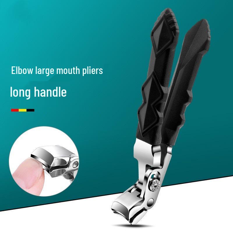 Stainless Steel Long Handle Curved Nail Clipper with Large Grip