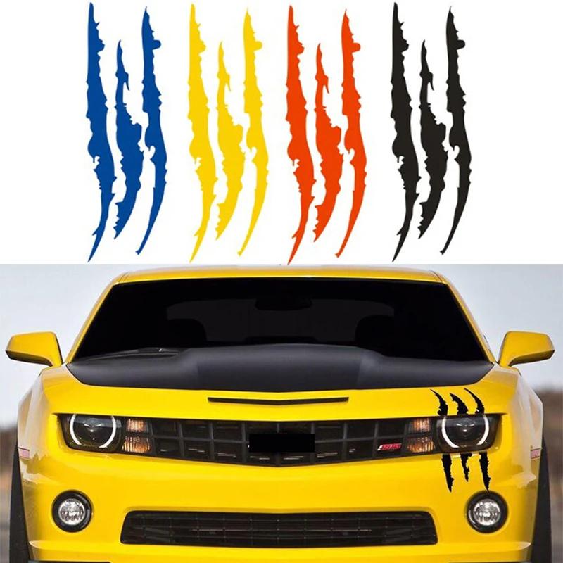 2024 New Design Monster Claw Marks Headlight Vinyl Decals Car DIY Stickers Stripes Scratch Decoration Universal for All Cars