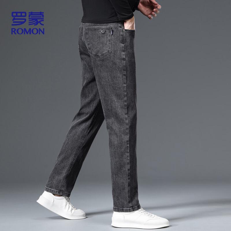 ROMON Men's Fall/Winter LM206 Slim-Fit Straight-Leg Business Casual Jeans