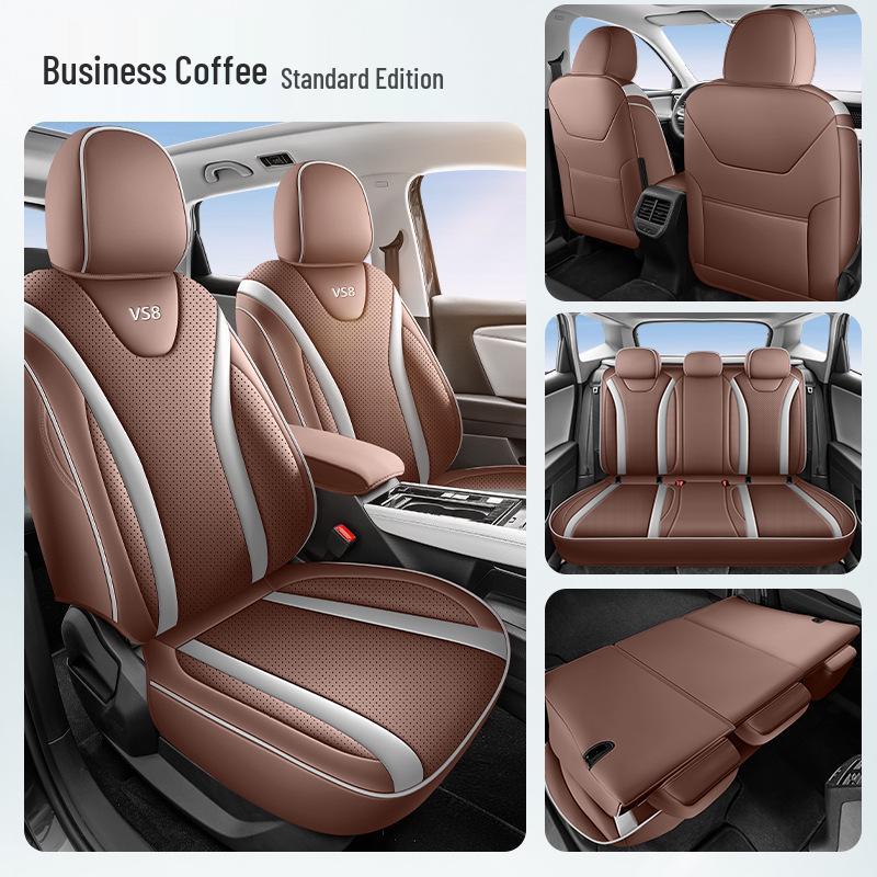Jetta VS8 All-Season Perforated Leather Seat Cushions: Wear-Resistant, Comfortable Full Surround Universal Covers.
