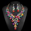 Exaggerated Rhinestone Necklace Earrings Set Women'S Dress Banquet Accessories