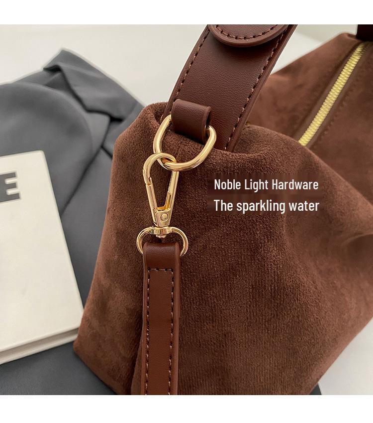 Versatile Suede Pillow Bag - Autumn/Winter 2025 Large Capacity Women's Tote & Crossbody Handbag