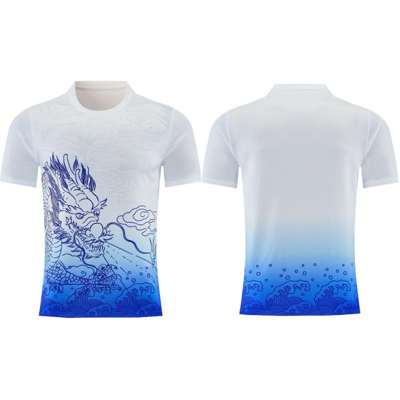 Men Dragon 3D Full Print Sports Jersey Red Yellow Gradient Short Sleeve T-shirt Quick Dry Breathable Training Soccer Cycling Tops