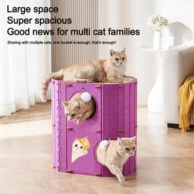 New Closed Cat Nest Multi Layer Wear Resistant Cat Castle DIY Splicing Cat Climbing Frame Pet Accessories