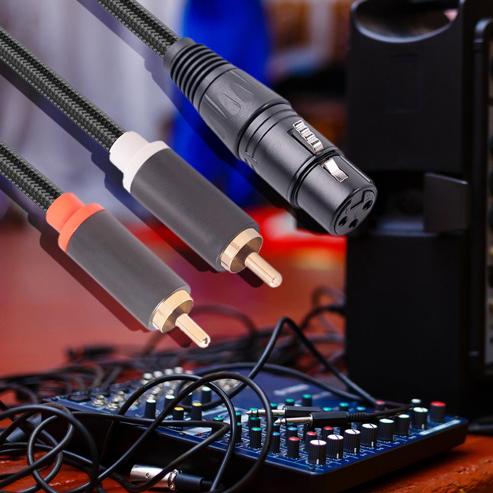 Stereo Audio Cable Anti-interference XLR Female To Dual RCA Male Audio Cable Accessories for Mixer Power Amplifier Mic