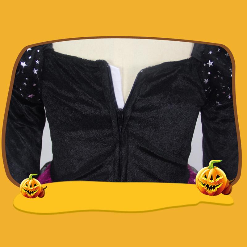 Heksesett Kjole Jenter Halloween Trollmannskostyme Barn Fest Heks Vestidos