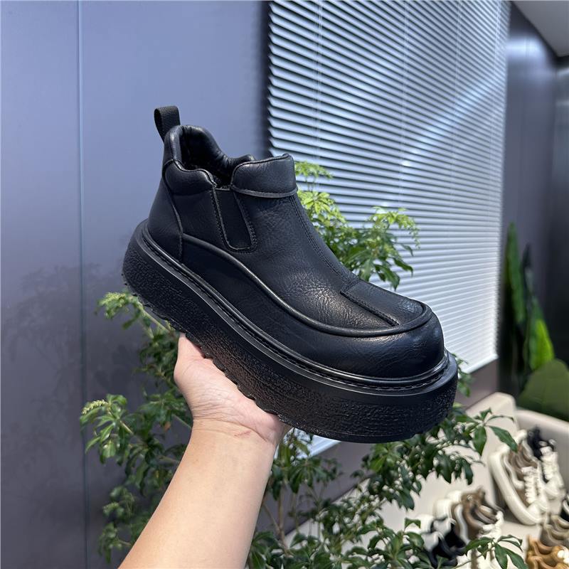 Winter Große Kopfschuhe Fleece Warm Retro Freizeitschuhe Plateau Leder Martin Stiefel Trendige Schuhe mbz