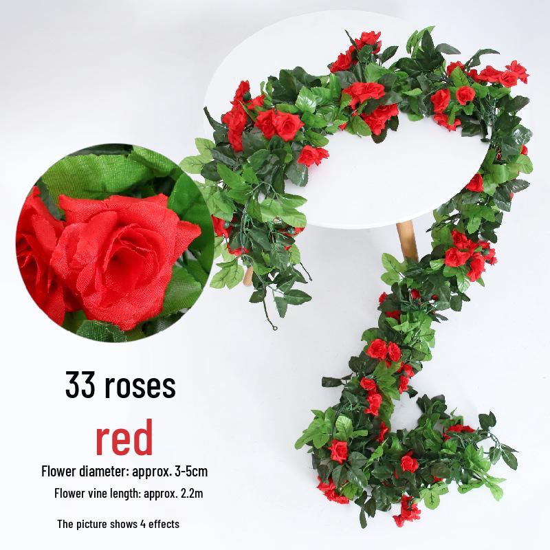 Artificial Rose Flower Vine for Indoor Decoration: Ceiling Hanging & Living Room Decor