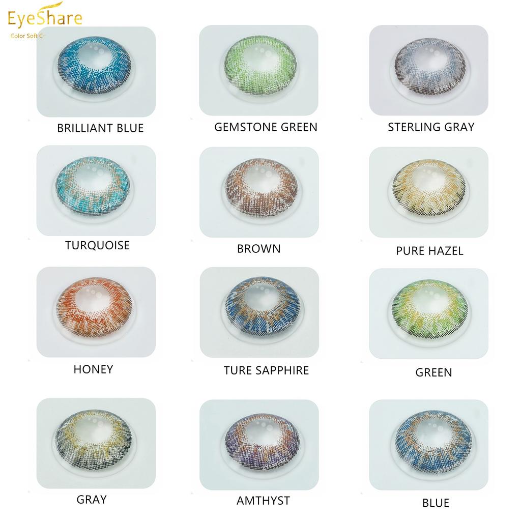 Eyeshare Lentile de contact Color Softlens 1 pereche Seria 3TONE Lentile de contact colorate Ochi Utilizare anuală Contacte cosmetice