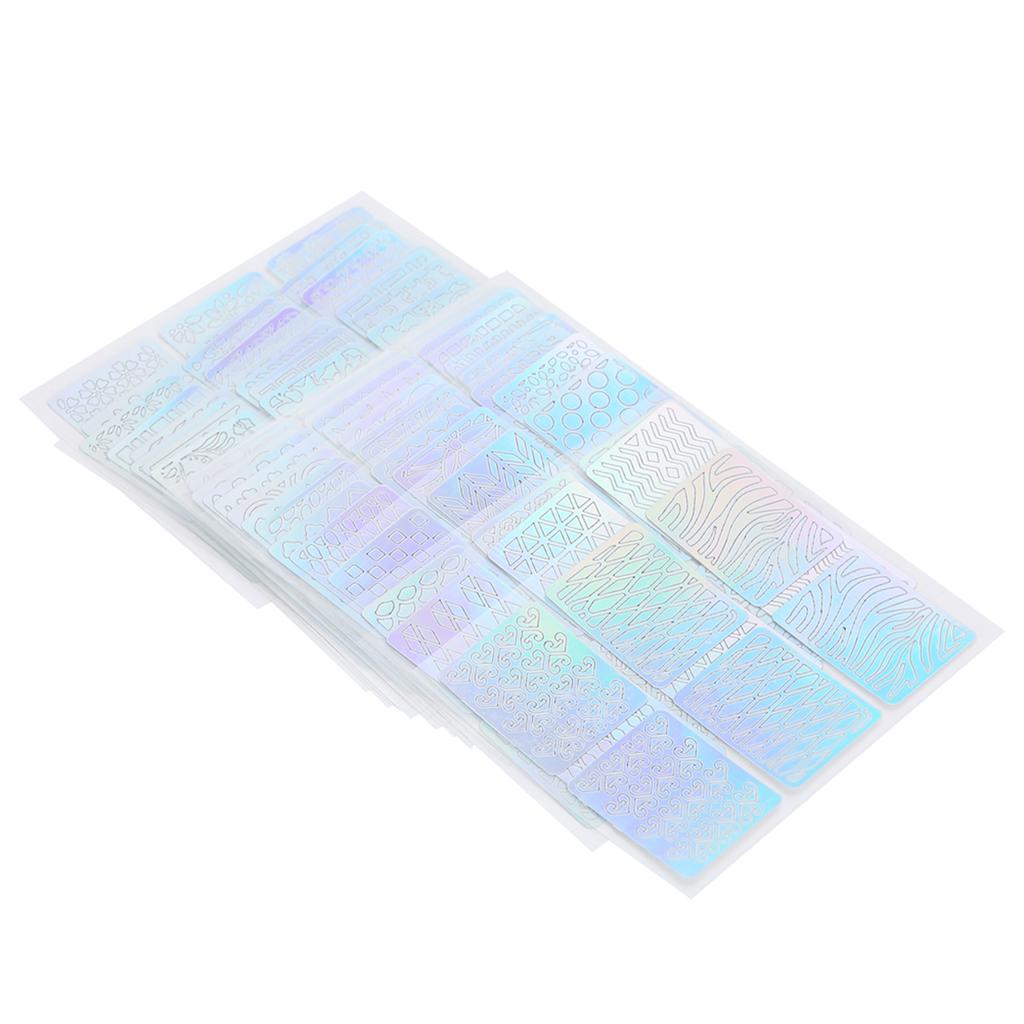 24 Sheet Hollow Nail Art Adhesive Sticker Fashionable Nail DIY Decal Decoration Set