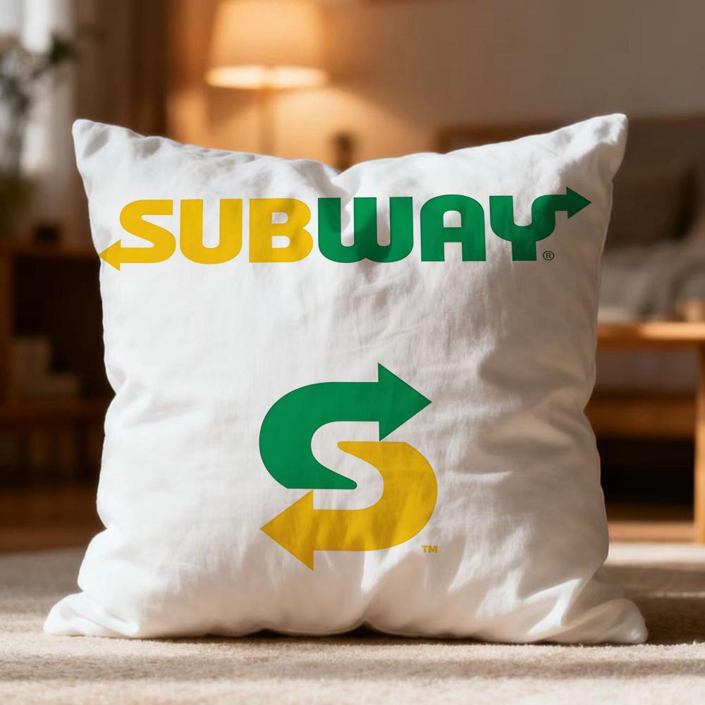 Fashion S-Ssubwayer Cushion Cover Soft Washable Pillow Case Multi-Scene for Couch Bed Travel Office Use