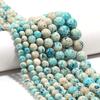 6/8/10/12mm Natursteinperlen Blau Travertin Runde Lose Perlen Für Schmuckherstellung DIY Handgemachter Halsketten Armbänder Zubehör
