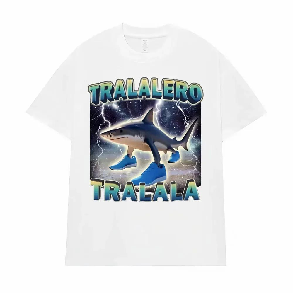 Tralalero Tralala Funny Shark Meme T-shirt Women's Fashion Gothic Vintage T-shirts Casual Humor T Shirt