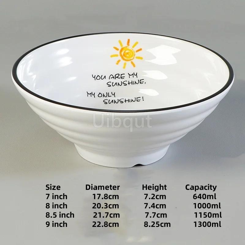 Melamine Noodle Bowl Household Plastic Tableware Restaurant Commercial Ramen Salad Bowl Thickened Not Easily Broken Soup Bowls
