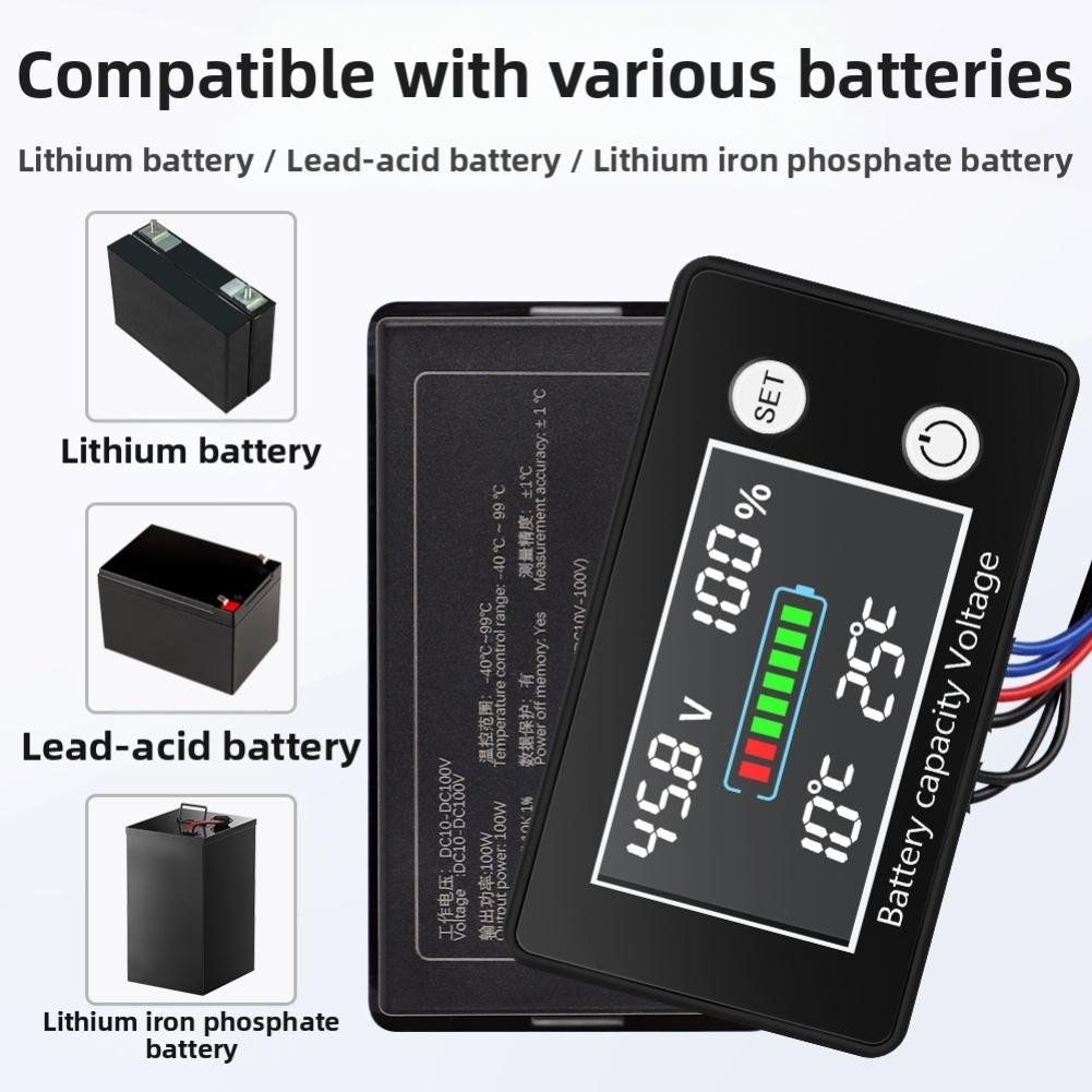Multi Display Battery Thermostat with Voltage and Temperature Control for DC 10V 100V Suitable for Lithium and Acid Batteries