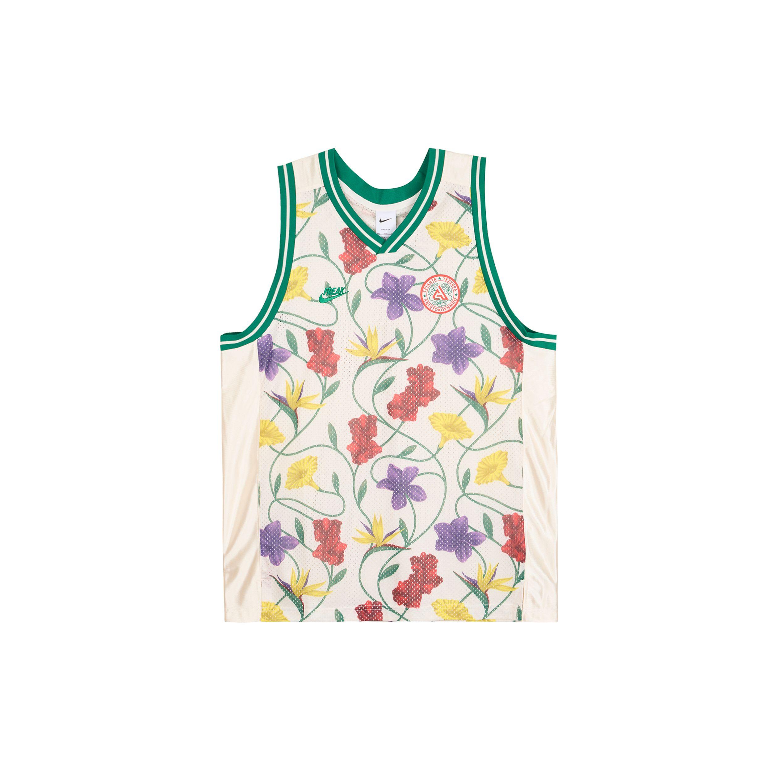 

Мужская майка для баскетбола Nike Giannis Dri-Fit DNA с цветочным принтом, быстросохнущая, топы, светло-слоновая кость, FB7026-110 L