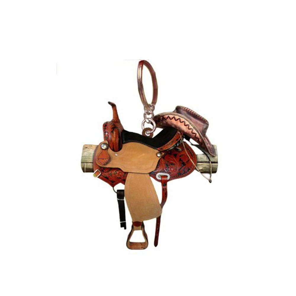 Portachiavi Forma Sella da Cowboy Western per Cavallo Ciondolo Acrilico Portachiavi da Appendere Decorazione Portachiavi per Auto Regali Non 3D