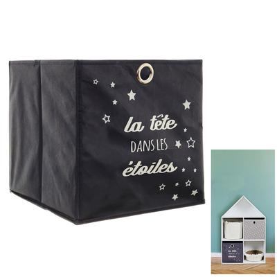[A1798] - Storage Cube 'Head In the Clouds' Black - 30x30