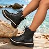 British Side Zipper Velvet Large Size Martin Boots Women's Winter New Fashion Casual Thick-soled Warm Short Boots