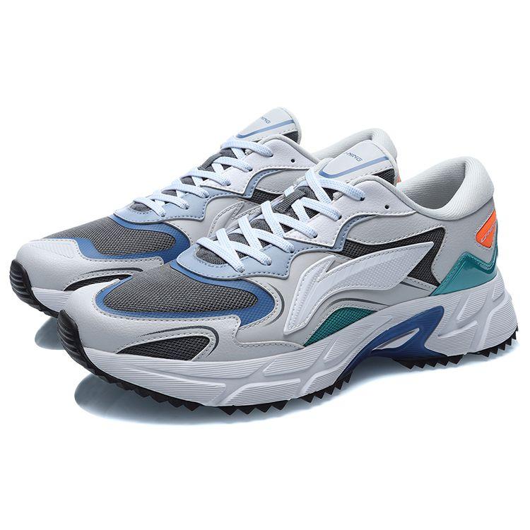 Li-Ning Trendy Breathable Lightweight Low-Top Running Shoes Unisex Sneakers Gray ARLR003-2