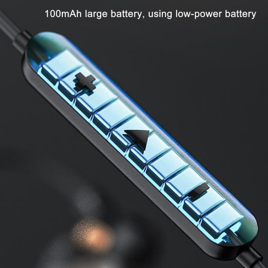 Sluchátka BX-02 s páskem na krk, ovládání linky, Bluetooth 5.0 kompatibilní, ABS, s dlouhou výdrží, herní sluchátka do uší