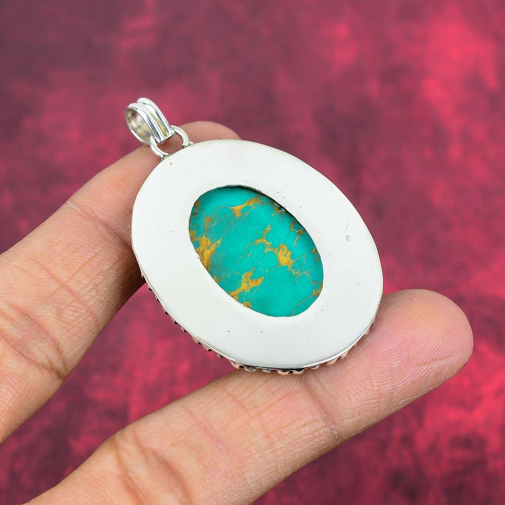 Arizona Türkis Anhänger, 925 Sterling Silber Anhänger Schmuck, handgefertigter Anhänger Edelstein Schmuck für Thanksgiving