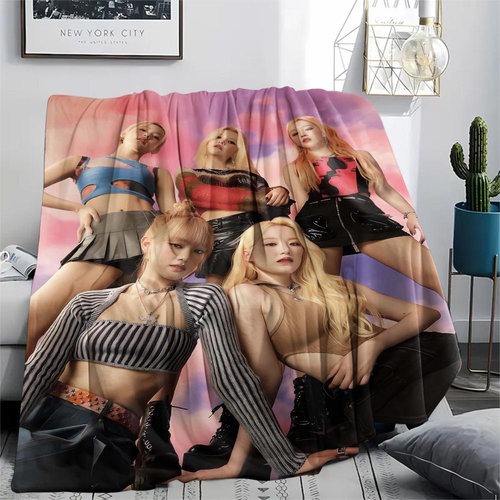 1Pc Gidle Print Flannel Blanket, High quality Comfortable for All Seasons, Home Decor, Warmth and Comfort, Perfect for Gifts