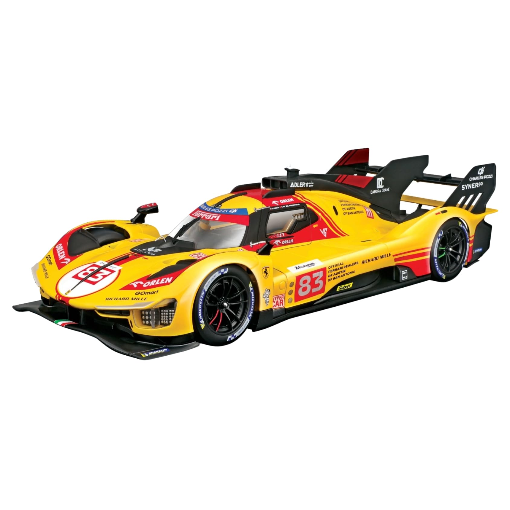 

Bburago 2024 Model Scale Diecast Model Ferrari 499P Turbo V6 Team AF Corse Le Mans 24 Hours Endurance Race Car Race Sports Car Miniature Car Finished