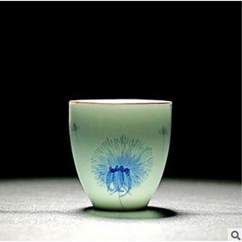 Hand-painted Teacup Ceramic Master Cup, 100ml Jade Porcelain Kung Fu Tea Set Teacup Single Cups Handmade Teaware