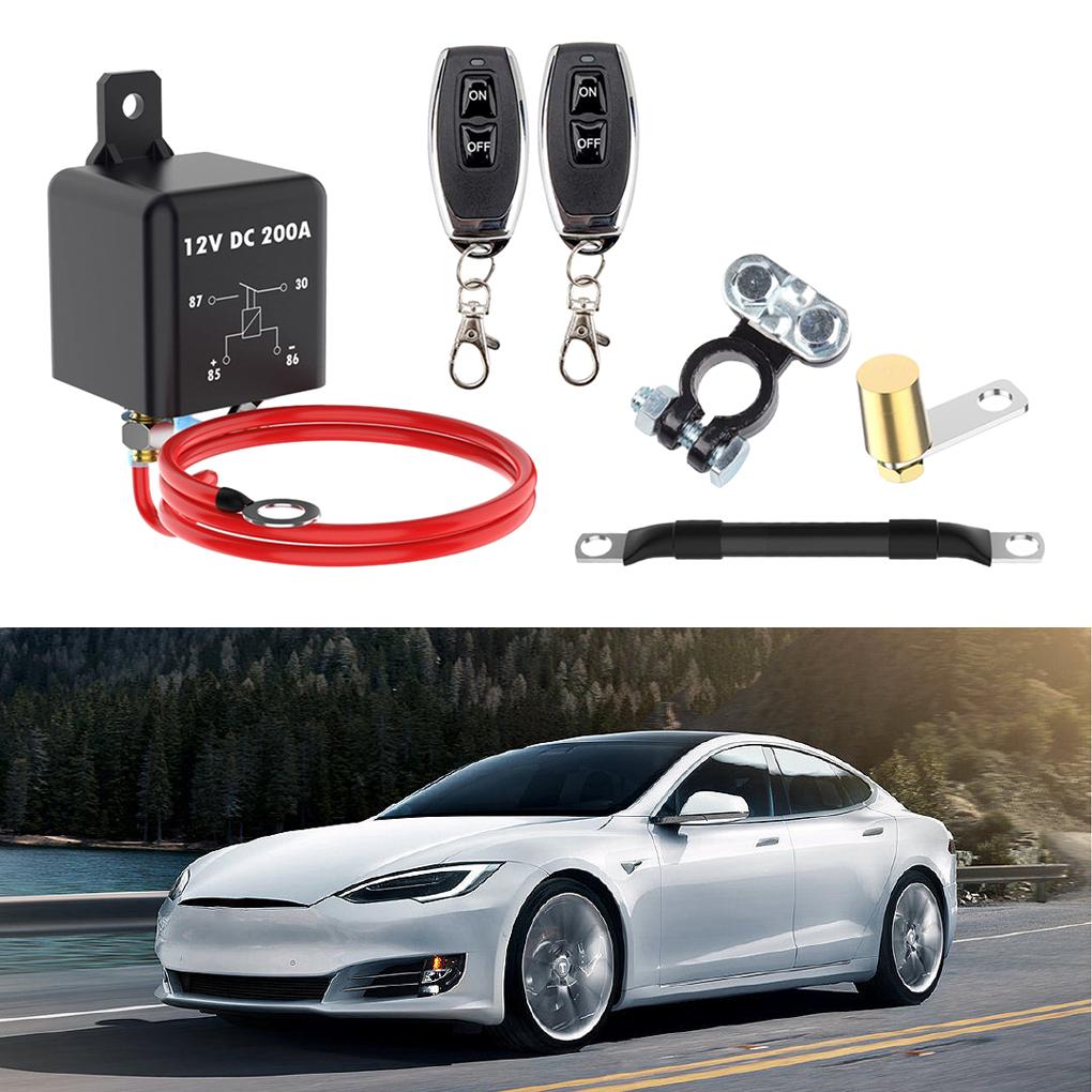 Battery Switch Relay 200A DC 12V Remote Control Battery Disconnect Cut Off Isolator Switch Anti-Theft with Remote Control Switch