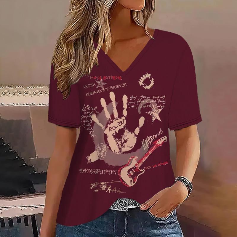 American Retro Round Neck Women's Short-Sleeved T-Shirt Summer New Tops Fashion Casual Street Women's Clothing