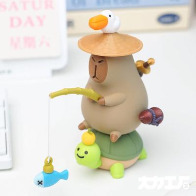 Capybara Ranger Printed Magnetic Figure Cute Adventure Themed Desktop Decor Mini Collectible Ornament 3D Articulated Detailed Movable Poseable Scale