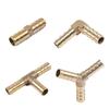 Messing Widerhaken Rohrverschraubung Gerade Winkel T Y-Form 2 3-Wege Verbinder Adapter für 4mm bis 19mm 8/10/14/16mm Schlauch Reduzierstück Kupferrohr