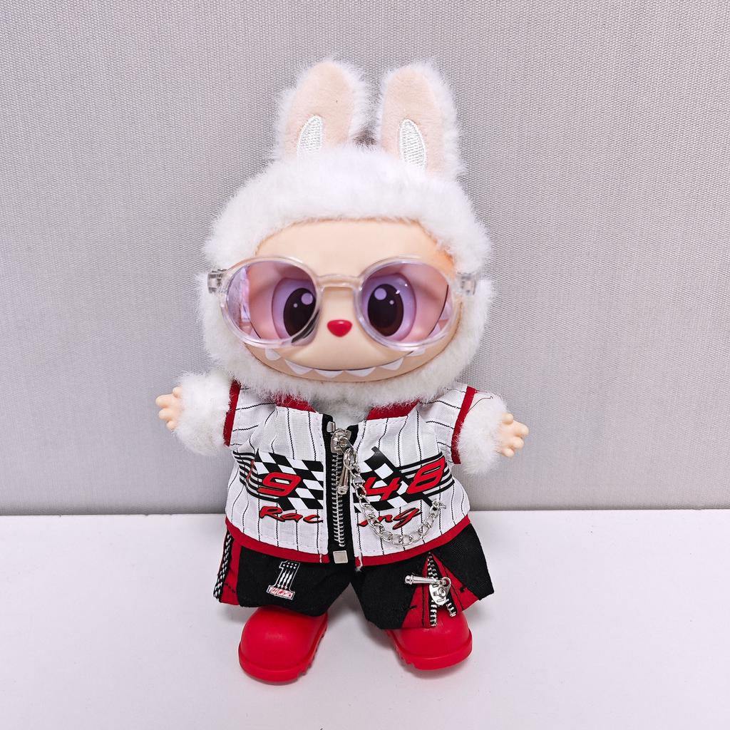 Ubranka dla lalki Labubu Moda Kombinezon wyścigowy Spodnie Garnitur Ubranka dla lalki