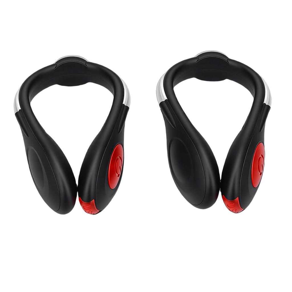 1 Pair LED Shoes Clamp Lights USB Charging for Night Running Gear Walking Biking Cycling Accessories