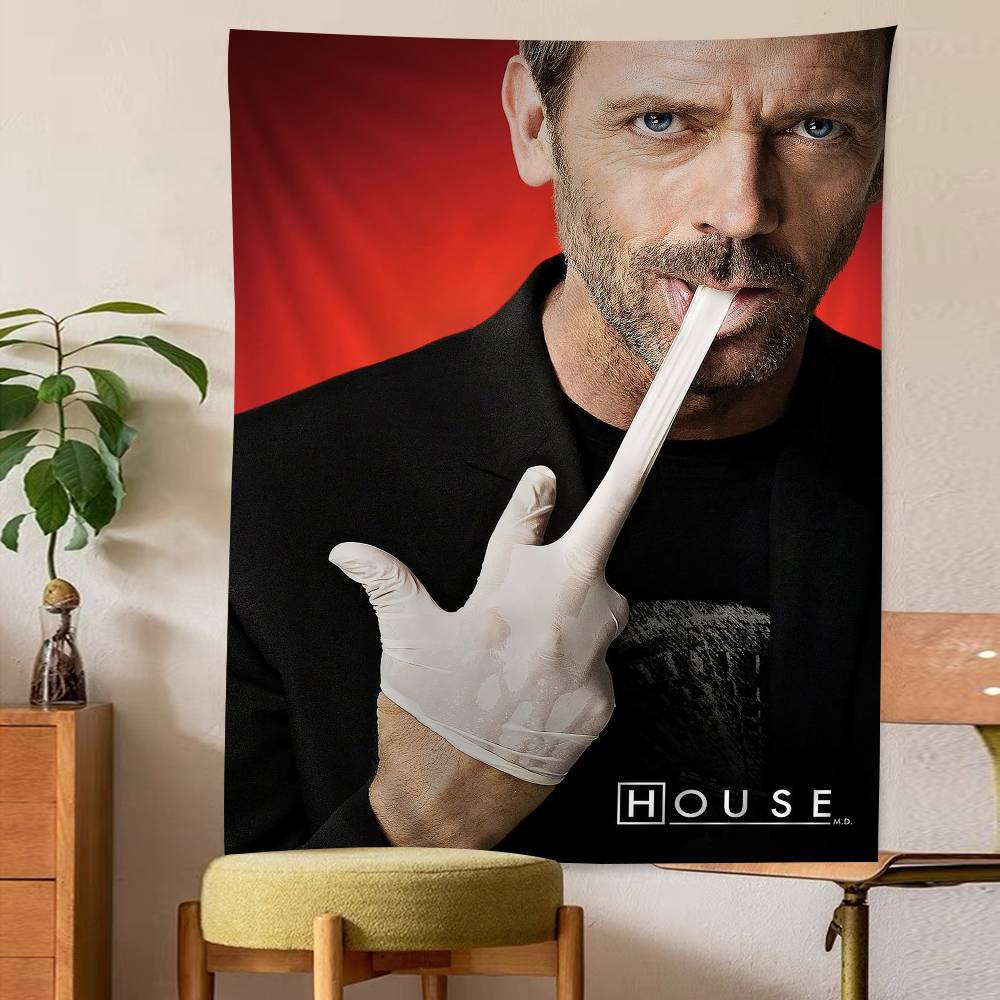 Medical Drama House_MD TV Hanging Bohemian Tapestry Hanging Tarot Hippie Wall Rugs Dorm Japanese Tapestry 100X70CM