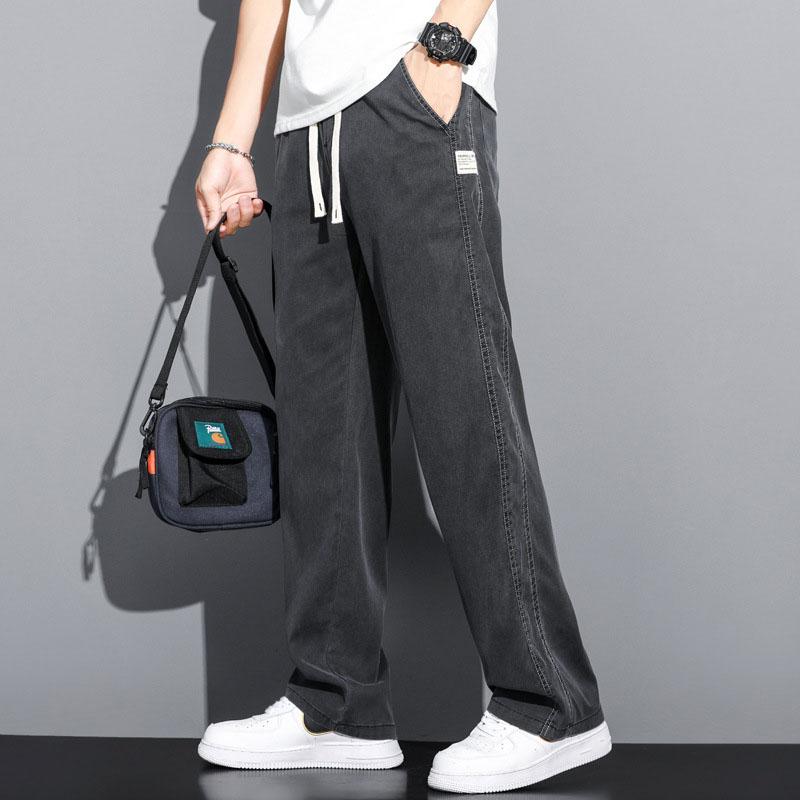 Men's Summer Large Size Thin Loose Straight Wide Leg Jeans