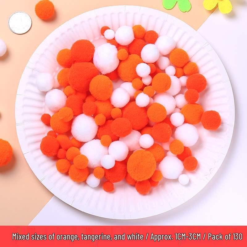Mixed Color Fluffy Pom Poms: High Elasticity Handmade Plush Balls for DIY Decorative Accessories