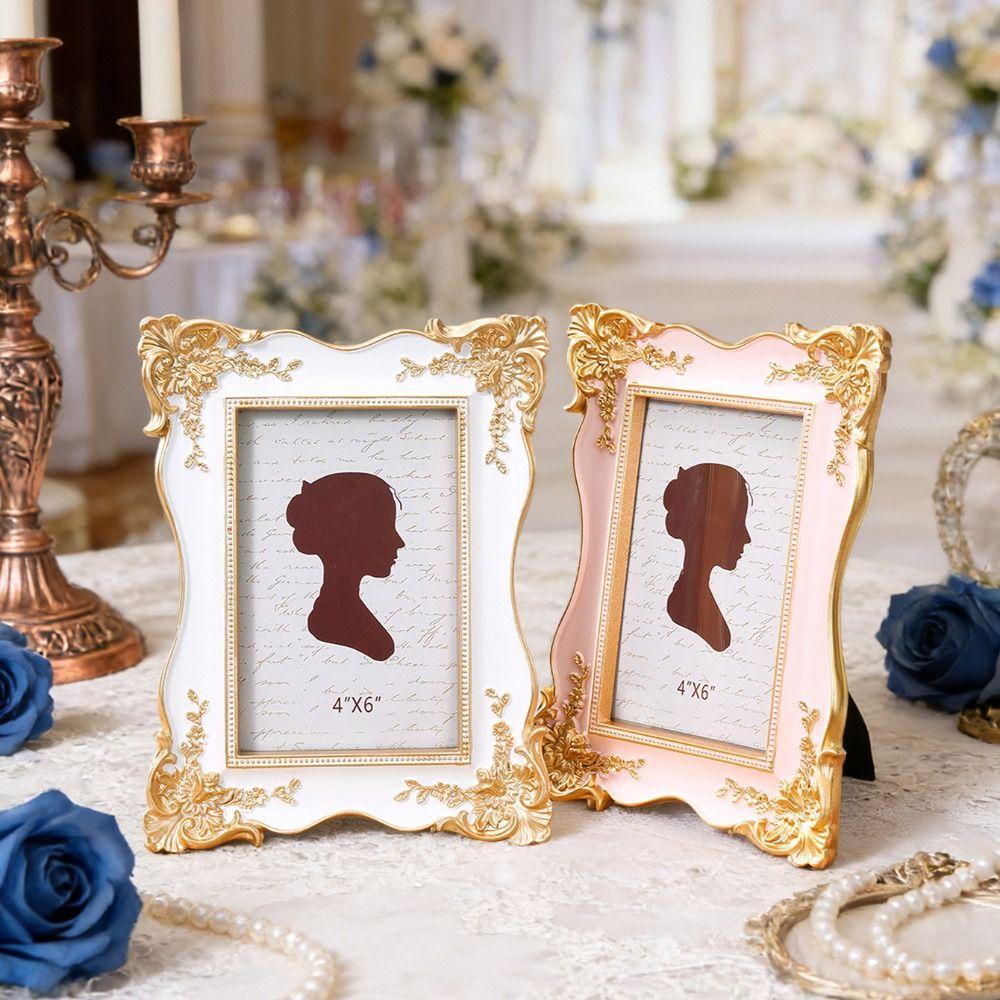 Vintage Resin Photo Frame 4x6 Inch Horizontal Vertical Display Photo Frame Handmade Luxury Embossment Picture Frame Home Decor