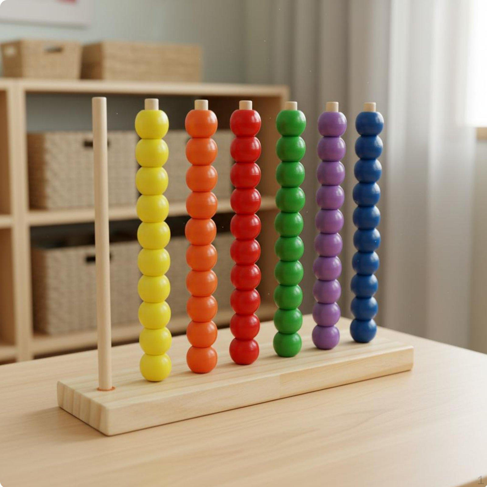 Wooden Bead Stacking Toy Develops HandEye Coordination Board Game Fine Motor Skills Small Bead Game