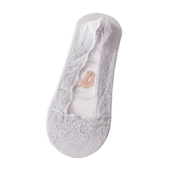 1 Pair Women No Show Socks Lace Low Cut Invisible Socks серый